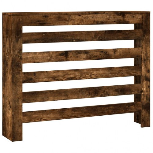 Radiatorskjuler med vandrette lameller 104 x 20 x 82 cm - røget egetræsfarve