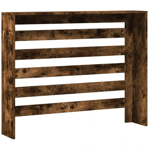 Radiatorskjuler med vandrette lameller 104 x 20 x 82 cm - røget egetræsfarve
