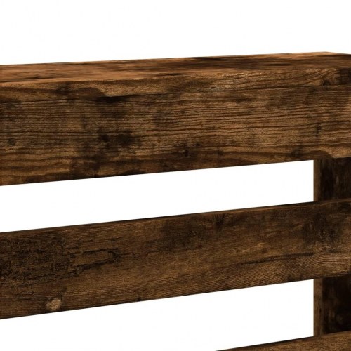 Radiatorskjuler med vandrette lameller 104 x 20 x 82 cm - røget egetræsfarve