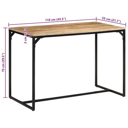 Spisebord 110x55x75 cm massivt ru mangotræ
