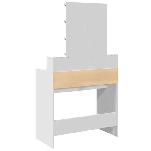 Makeupbord med LED-lys 80x41x144,5 cm hvid