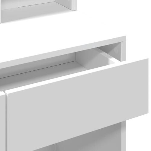 Makeupbord med LED-lys 80x41x144,5 cm hvid