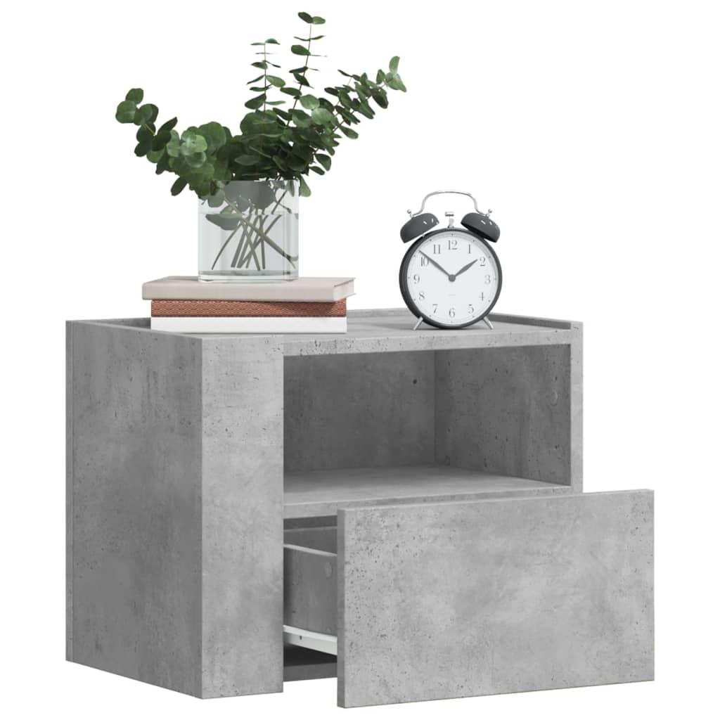 Væghængte sengeborde 2 stk. 45x30x35 cm betongrå