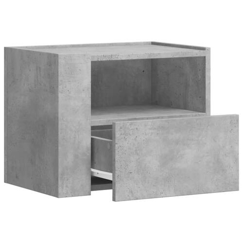 Væghængte sengeborde 2 stk. 45x30x35 cm betongrå