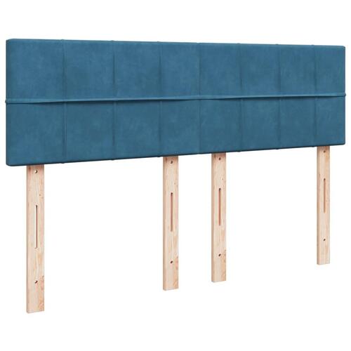 Kontinentalseng med madras 140x190 cm fløjl mørkeblå