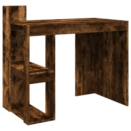 Skrivebord 103,5x56,5x94 cm konstrueret træ røget egetræsfarve