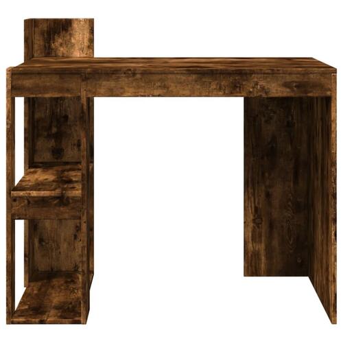 Skrivebord 103,5x56,5x94 cm konstrueret træ røget egetræsfarve