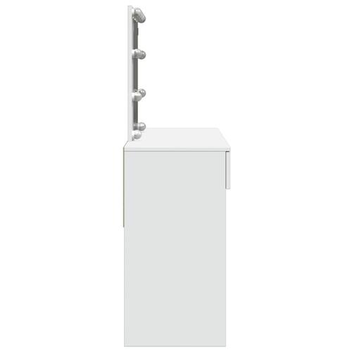 Makeupbord med LED-lys 100x40x130 cm hvid
