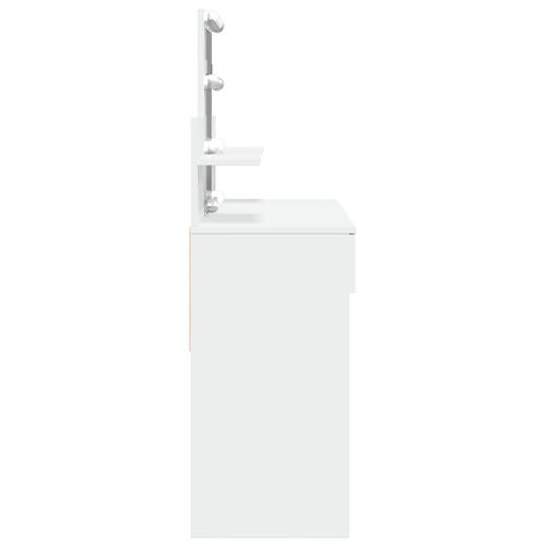 Makeupbord med LED-lys 100x40x130 cm hvid