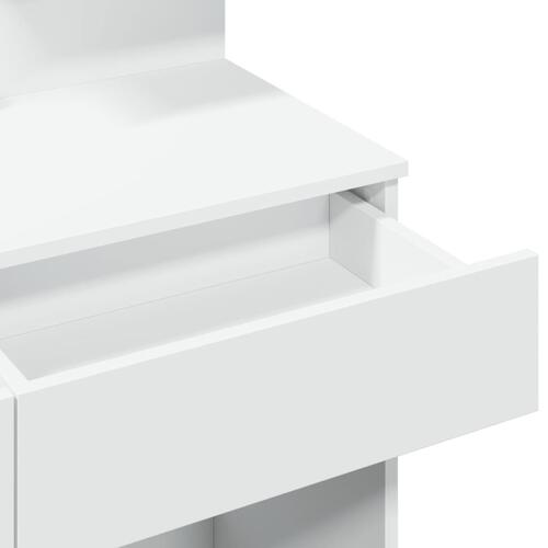 Makeupbord med LED-lys 100x40x130 cm hvid