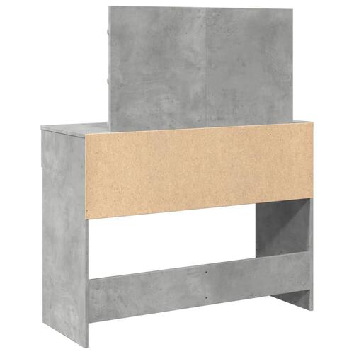 Makeupbord med LED-lys 100x40x120 cm betongrå