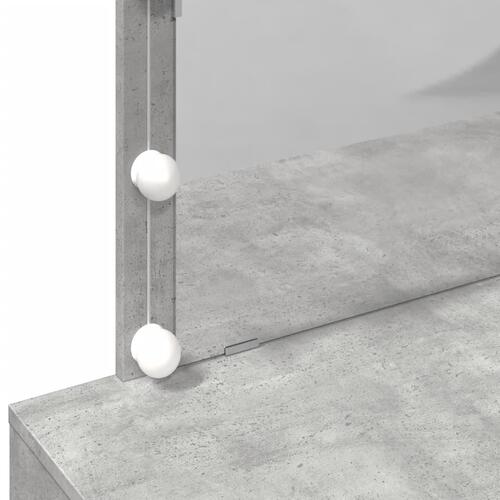 Makeupbord med LED-lys 100x40x120 cm betongrå