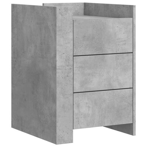Sengebord 45x50x65 cm konstrueret træ betongrå