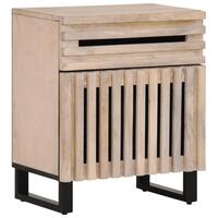 Sengebord 50x34x60 cm massivt mangotræ hvid