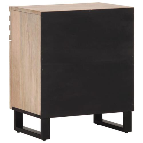 Sengebord 50x34x60 cm massivt mangotræ hvid