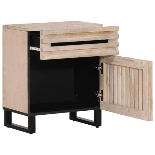 Sengebord 50x34x60 cm massivt mangotræ hvid