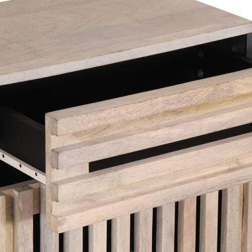 Sengebord 50x34x60 cm massivt mangotræ hvid
