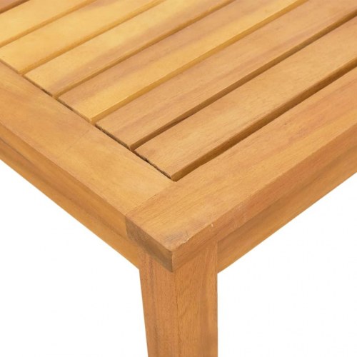 Liggestole 2 stk. med sidebord - massivt akacietræ og textilene, creme