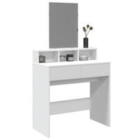 Makeupbord med spejl 80x41x144,5 cm hvid