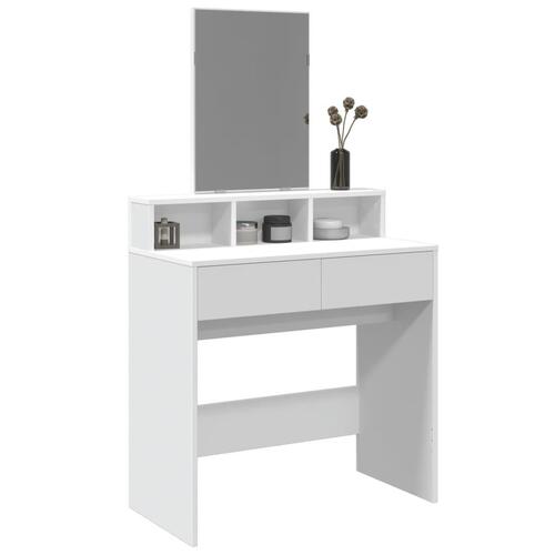 Makeupbord med spejl 80x41x144,5 cm hvid