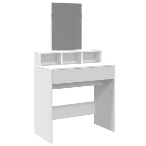 Makeupbord med spejl 80x41x144,5 cm hvid