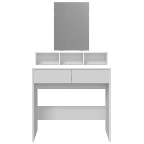 Makeupbord med spejl 80x41x144,5 cm hvid