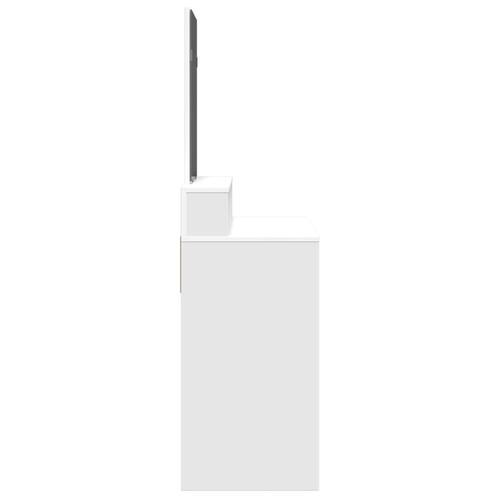 Makeupbord med spejl 80x41x144,5 cm hvid