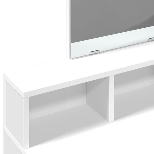 Makeupbord med spejl 80x41x144,5 cm hvid