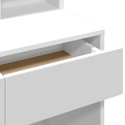 Makeupbord med spejl 80x41x144,5 cm hvid