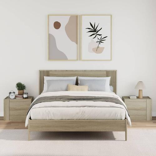 Væghængte sengeborde 2 stk. 45x30x35 cm sonoma-eg