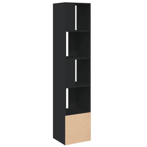 Bogreol 40x36x189 cm konstrueret træ sort