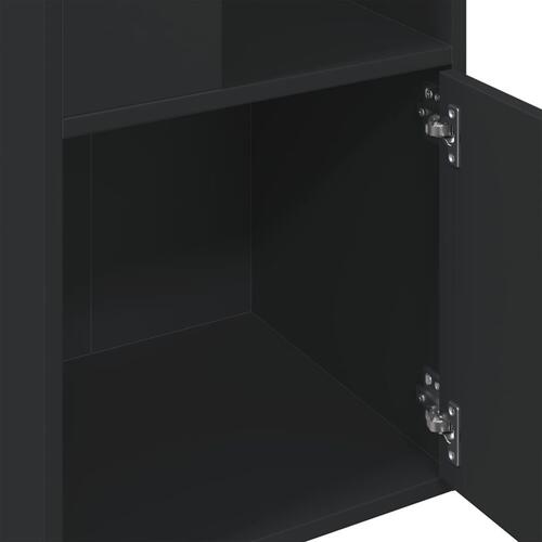 Bogreol 40x36x189 cm konstrueret træ sort