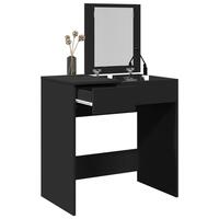 Makeupbord med spejl 73x46,5x120 cm sort