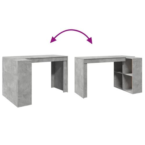 Skrivebord 123,5x73,5x75 cm konstrueret træ betongrå