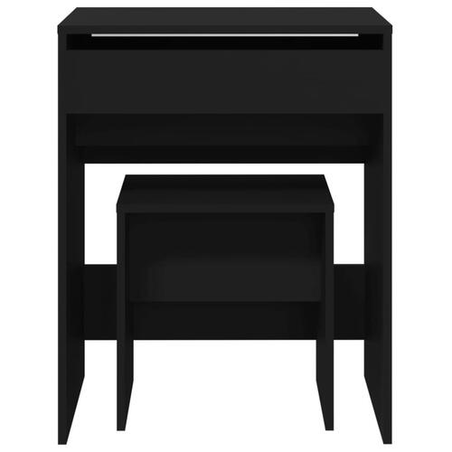 Kosmetikbord med skammel 60x40x113,5 cm sort
