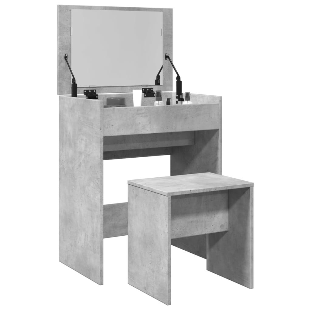 Kosmetikbord med skammel 60x40x113,5 cm betongrå