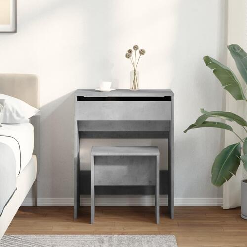 Kosmetikbord med skammel 60x40x113,5 cm betongrå