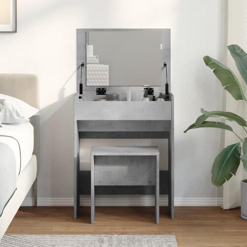Kosmetikbord med skammel 60x40x113,5 cm betongrå