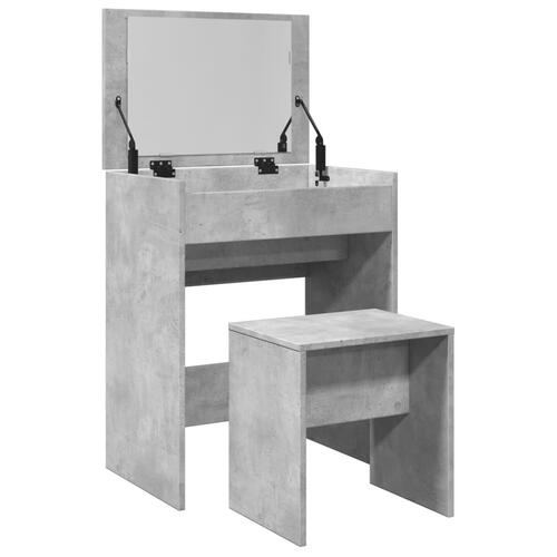 Kosmetikbord med skammel 60x40x113,5 cm betongrå