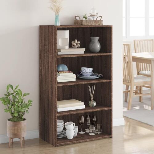 Reol 70x41x124 cm konstrueret træ brun egetræsfarve