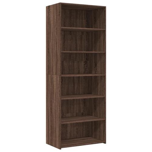 Reol 70x41x185 cm konstrueret træ brun egetræsfarve