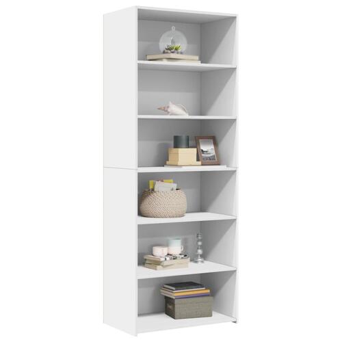 Reol 70x41x185 cm konstrueret træ hvid