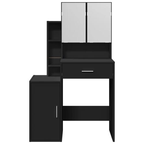 Makeupbord med skab 80x35x132 cm sort