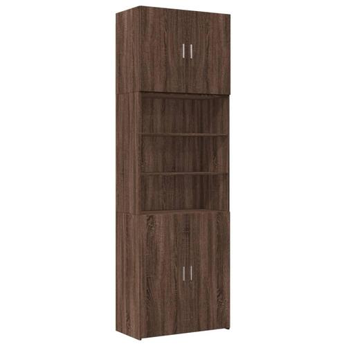 Skab 80x42,5x249 cm konstrueret træ brun egetræsfarve
