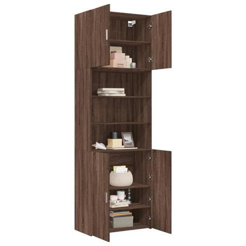 Skab 80x42,5x249 cm konstrueret træ brun egetræsfarve
