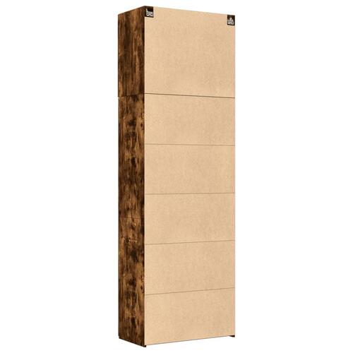 Skab 80x42,5x249 cm konstrueret træ røget egetræsfarve