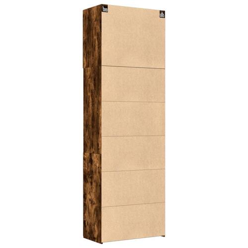 Skab 80x42,5x249 cm konstrueret træ røget egetræsfarve