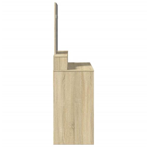 Makeupbord med spejl 80x41x144,5 cm sonoma-eg
