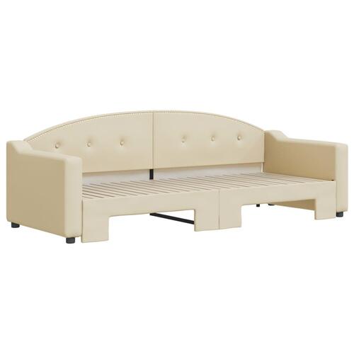 Daybed med udtræk 80x200 cm stof cremefarvet