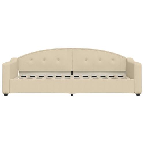 Daybed med udtræk 80x200 cm stof cremefarvet